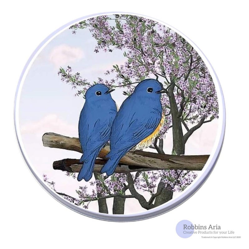 Robbins Aria Electric Stove Burner Covers - Protect Stovetop - Set of 4, 10 and 8 inches - Blue Birds Electric Stove Covers - Image 3